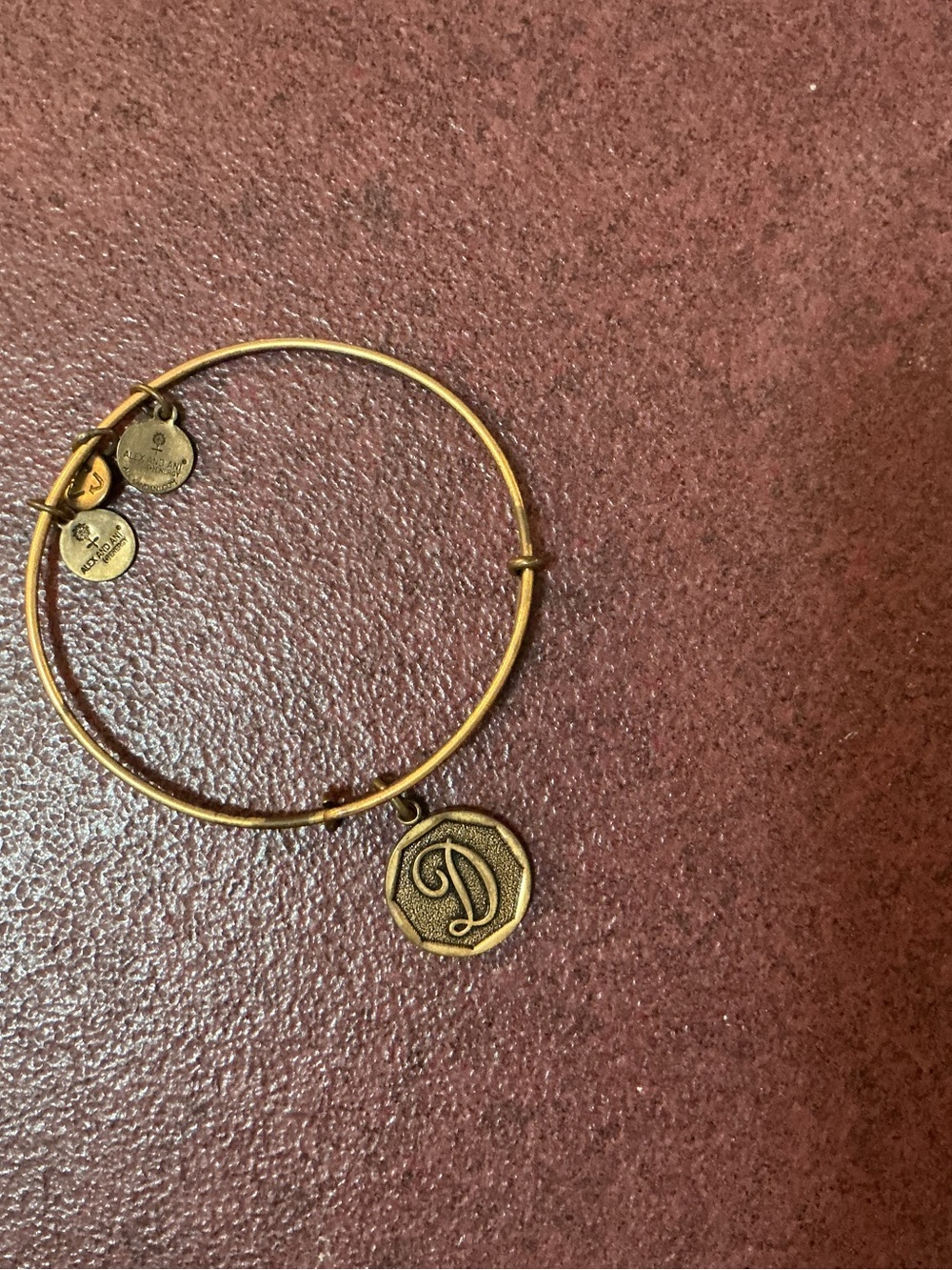 Alex and Ani Gold Initial D Bangle Bracelet
